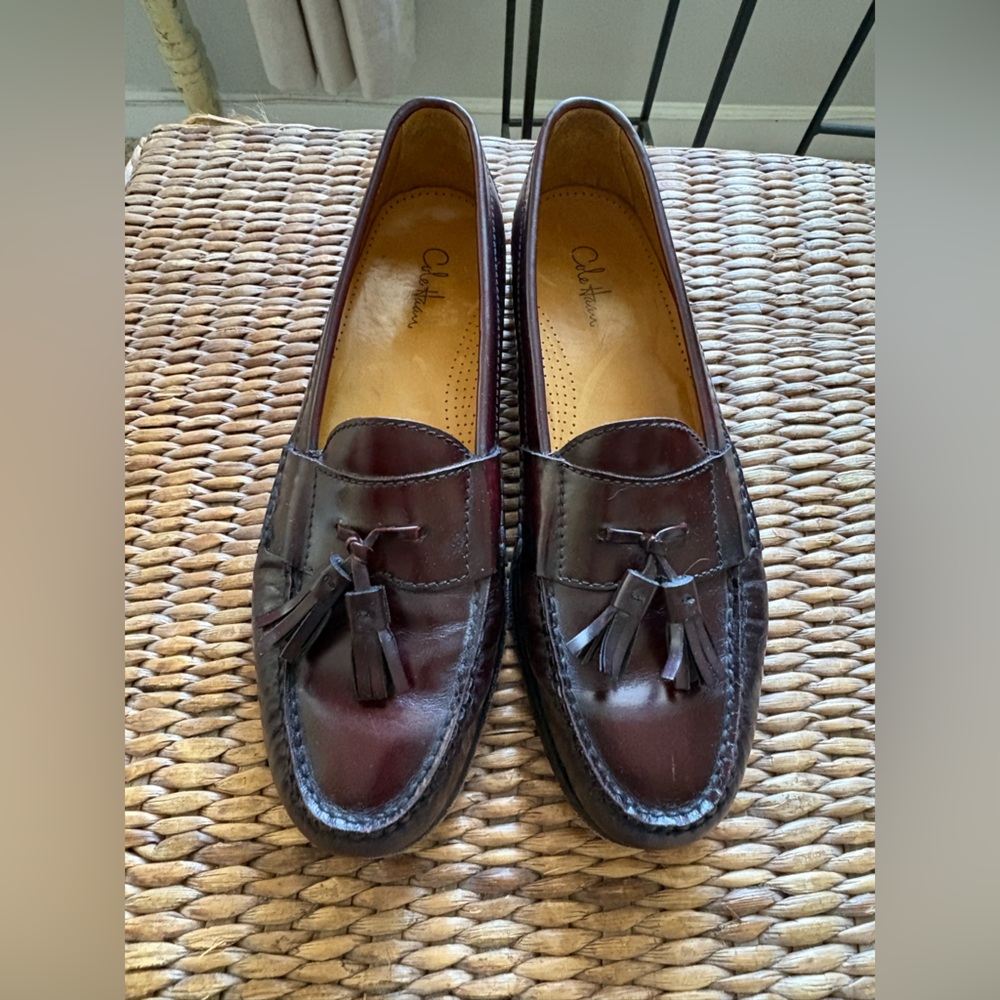 Cole Haan Men's Dark Brown / Burgundy Tassel Slip-Ons
